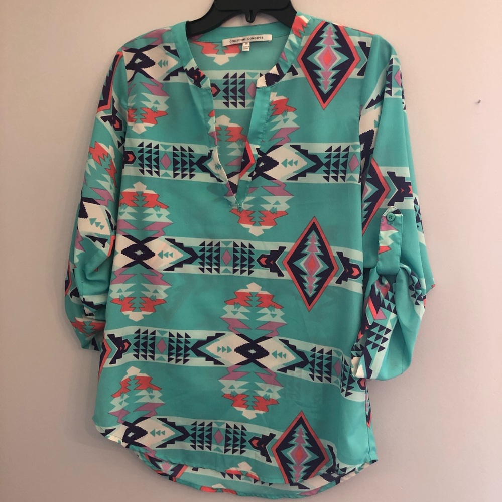 Western print top